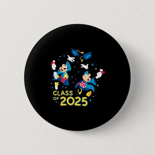 ミッキー&ミニーマウス 卒業クラス 2025 缶バッジ (正面)