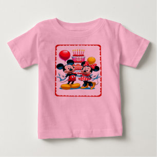 ミッキー&ミニー誕生日バッシュお祝いティー ベビーTシャツ