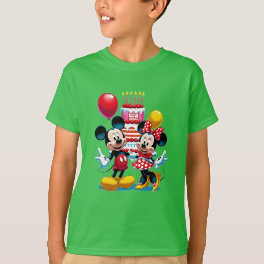 ミッキー&ミニー誕生日バッシュお祝いティー Tシャツ (正面)