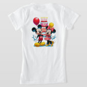 ミッキー&ミニー誕生日バッシュお祝いティー Tシャツ (レイダウン裏面)