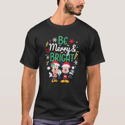 ミッキー ミニー で メリー ブライト Tシャツ (正面)