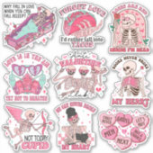 ミックスおもしろいレトロアンチ – バレンタインクラブビニル シール (正面)