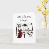 ミックスアンドミングルカクテルパーティの招待状 カード (黄色い花)