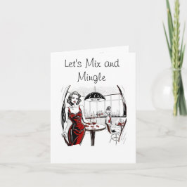 ミックスアンドミングルカクテルパーティの招待状 カード