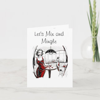 ミックスアンドミングルカクテルパーティの招待状 カード