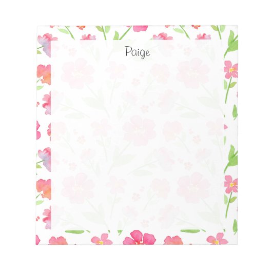 ミックスウォーターカラーの花2 ノートパッド (正面)