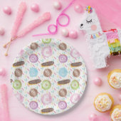 ミックスウォーター色フロストドーナツと散水 ペーパープレート (パーティー)