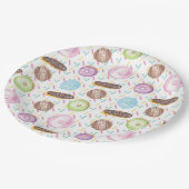 ミックスウォーター色フロストドーナツと散水 ペーパープレート (アングル)