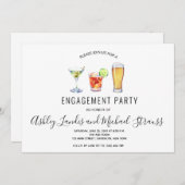 ミックスカクテルドリンク婚約パーティ招待状 招待状 (正面/裏面)