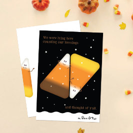 ミックスキャンディーコーンカップル秋ホリデーカード シーズンカード