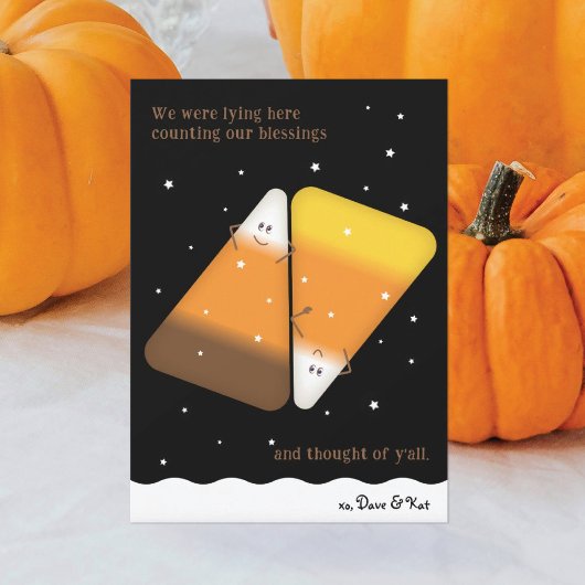 ミックスキャンディーコーンカップル秋ホリデーカード シーズンカード