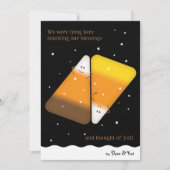 ミックスキャンディーコーンカップル秋ホリデーカード シーズンカード (正面)