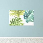 ミックスグリーン |トロピカルパームズ キャンバスプリント (インサイチュ (ウッドフロア))