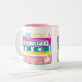 ミックステープレトロ80sカセットヴィンテージ技術ノスタルジア ツートーンマグカップ (正面左)