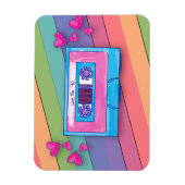 ミックステー威厳のあるプ可愛い音楽カラフルレトロアート マグネット (縦)