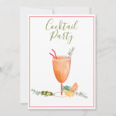 ミックスドリンクとフルーツカクテルパーティーの招待状 招待状 (正面)
