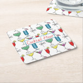 ミックスドリンクカクテル紙コースター スクエアペーパーコースター (アングル)