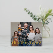 ミックスフォイルエレガントフォト感謝祭はがき 箔シーズンポストカード (立ち正面)
