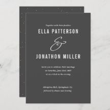 ミックスフラットモダン結婚式招待状カード