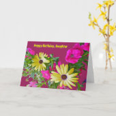ミックスフラワーの娘の誕生日カード カード (黄色い花)