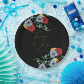 ミックスフラワーズメキシコフォーク植物かわいらしフローラ ペーパープレート (パーティー)