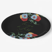 ミックスフラワーズメキシコフォーク植物かわいらしフローラ ペーパープレート (アングル)