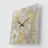 ミックスフローラ スクエア壁時計 (傾斜)