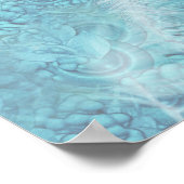 ミックスブルーパターン、羽毛、ホワイトレース ポスター (角)