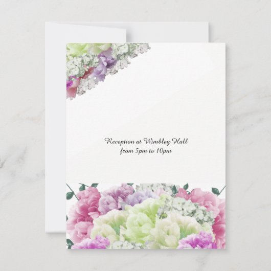 ミックスブーケフローラ結婚式招待状 招待状 (裏面)