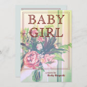 ミックスブーケベビーシャワー招待状 招待状 (正面/裏面)