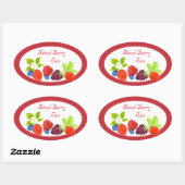 ミックスベリーは缶詰ラベルを保存 楕円形シール (シート)