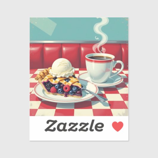 ミックスベリーパイ、アイスクリーム、コーヒー シール (シート)