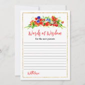 ミックスベリー赤ちゃんシャワー知恵の言葉 招待状 (正面)