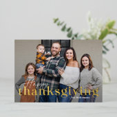 ミックスホイエレガントル感謝祭フォトカード 箔シーズンカード (立ち正面)