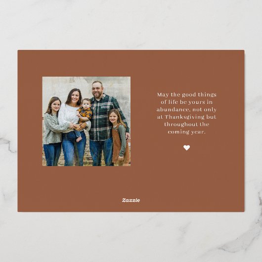 ミックスホイエレガントル感謝祭フォトカード 箔シーズンカード (裏面)