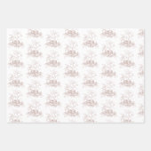 ミックスマッチ鳥の巣名前をカスタムするピンク赤ちゃんシャワー ラッピングペーパーシート (正面)