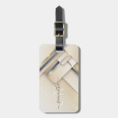ミックスメタル3-Dルックカリフ金ゴールドモノグラム ラゲッジタグ (正面縦)