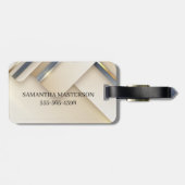 ミックスメタル3-Dルックカリフ金ゴールドモノグラム ラゲッジタグ (裏面横)