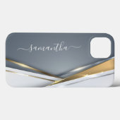 ミックスメタル3-Dルックカリフ金ゴールドモノグラム Case-Mate iPhoneケース (裏面 (横))