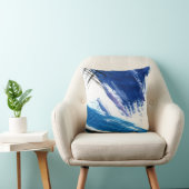 ミックスメディアの水彩青抽象芸術的 クッション (椅子)