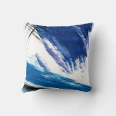 ミックスメディアの水彩青抽象芸術的 クッション (裏面)