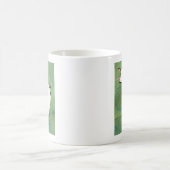ミックスメディアの背景に羊 コーヒーマグカップ (中央)