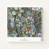 ミックスメディアの花柄アートをフィーチャーしたノートブック ノートブック (裏面)