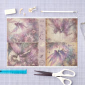 ミックスメディアアーティストパープフェアリーアートジャンクジャーナル 薄葉紙 (クラフト)