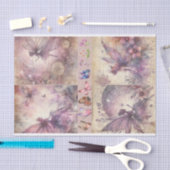 ミックスメディアアーティストパープル妖精アートジャンクジャーナル 薄葉紙 (クラフト)