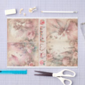 ミックスメディアアーティストピンクジャンクジャーナル妖精コラージュ 薄葉紙 (クラフト)