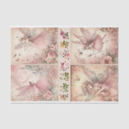 ミックスメディアアーティストピンクジャンクジャーナル妖精コラージュ 薄葉紙