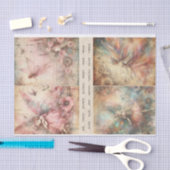 ミックスメディアアーティストマジカルフェアリーアートジャンクジャーナル 薄葉紙 (クラフト)