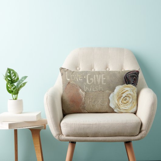 ミックスメディアアートことわざラブホ与えープス ランバークッション (椅子)