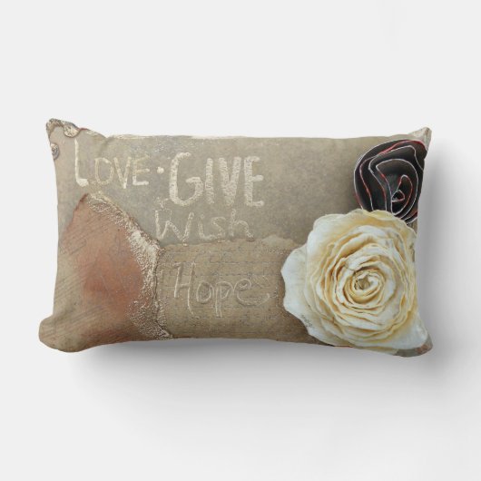 ミックスメディアアートことわざラブホ与えープス ランバークッション (正面)